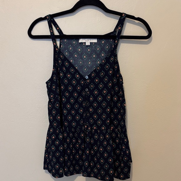 LOFT Dark Blue Floral Camisole - Picture 1 of 1